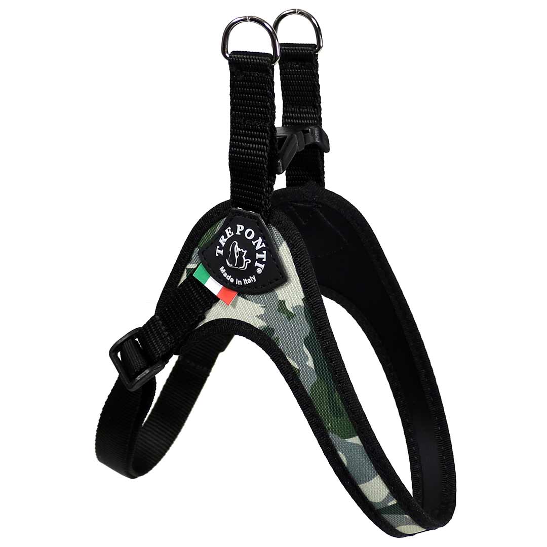 Tre Ponti Camo Adjustable pet harness in American military color