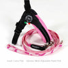Tre Ponti Camo Leash in Pink shown with Tre Ponti Mesh Adjustable harness in Pastel Pink