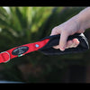 Tre Ponti Single Handle Leash in Red held by a person's hand to show soft handle and handy ring