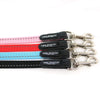 Close up of clasp end of Tre Ponti Reflective Stitch Leash in all colors