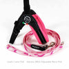 Tre Ponti Camo Leash in Pink shown with Tre Ponti Mesh Adjustable harness in Neon Pink